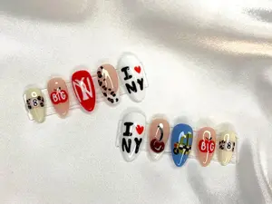 Press On False Nails, NYC New York Themed Design, Beauty & Personal Care Nail Art Decoration Accessory