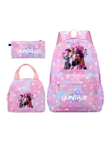 New Fashion Backpack Set, Korean Cartoon Print Student Three-Piece Set, Pencil Case Lunch Bag Shoulder Bag, Stylish School Supplies