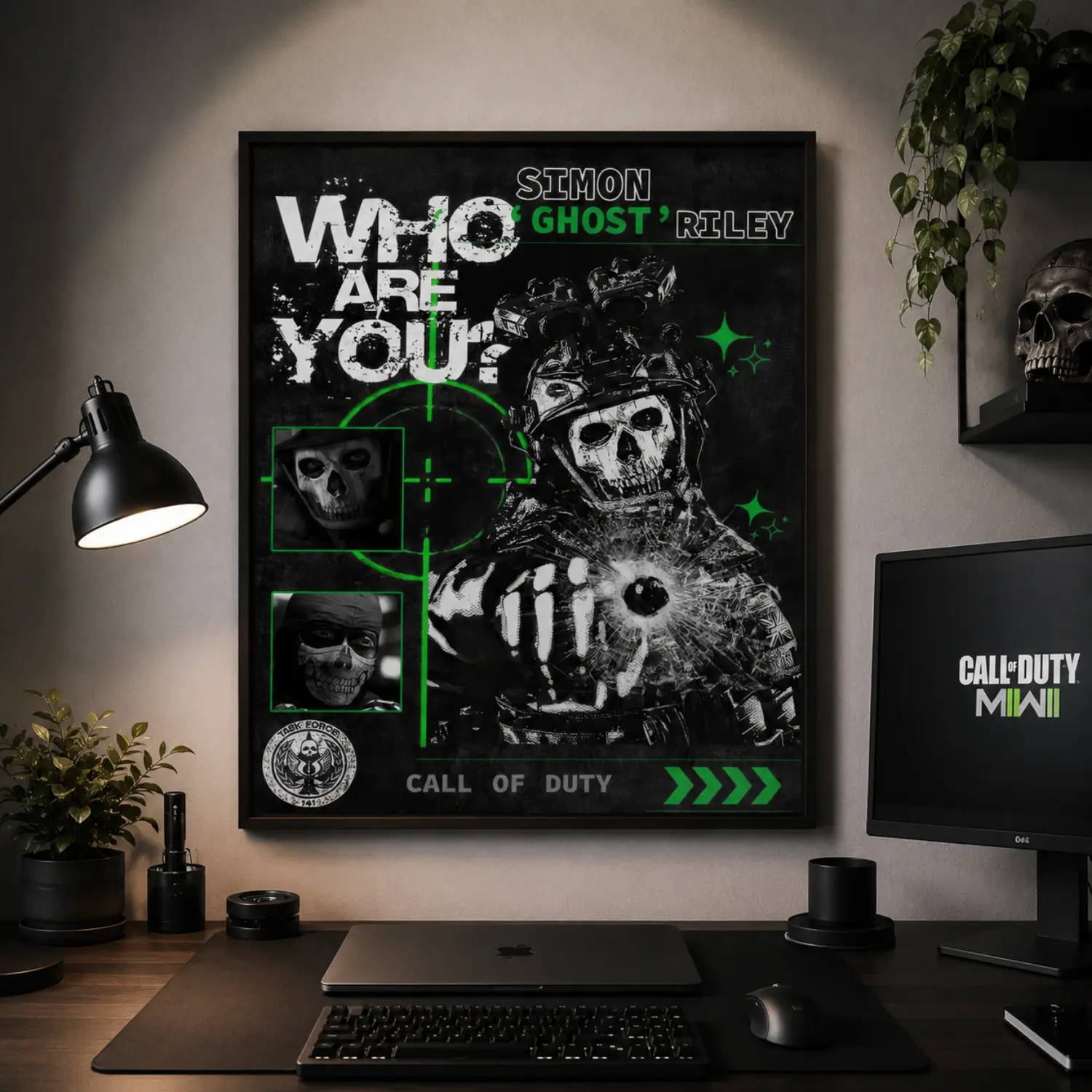 [No Framed] Simon Ghost Riley Call Of Duty Poster, Grimdark Sci-Fi Wall Art, Gaming Room Decor