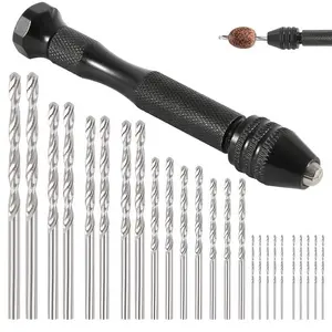 Aluminum Mini Drill Kit with Keyless Chuck - 11 or 26 PC Tools for Model Making, Jewelry, DIY & Repairs. Durable, Portable & Precise Multi-Material Drilling Tool Set.