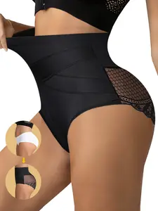 1Pc Lace Briefs Tummy Control Shapewear High Waist Panties Women's Lace Slimming Body Waist Trainer Underwear Sheath Flat Belly Panty Woman Butt Lifter Lingerie Shorts for Women