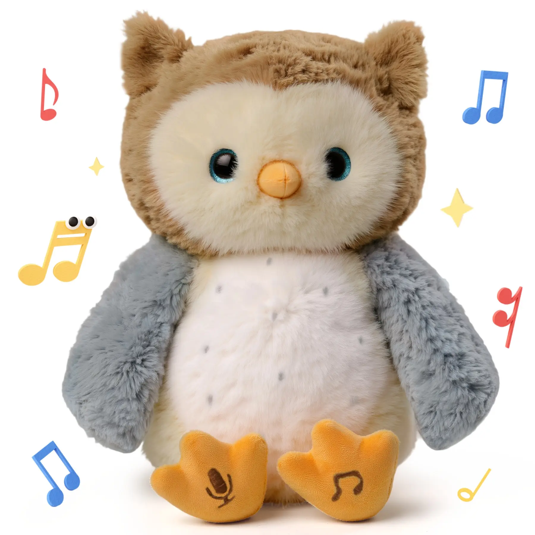 TUMAMA Interactive Owl Plush Toy for Children Development, Repeats What You Say, Talks & Sings, Moves, Ultra-Soft Stuffed Toy, Bedtime Companion Gift for 3+ Years Old Kids for Birthdays