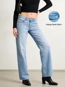 Low Waist Loose Fit Wide Leg Jeans, Fashionable Comfortable Versatile, Perfect for Daily Wear and Trendy, Fall Season