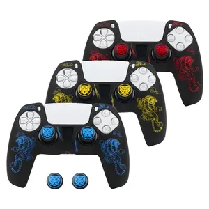 For PS5 Controller Cover, Soft Silicone Case with Laser Engraving, Sweatproof, Dustproof, Shockproof, for PS5 Gamepad Accessories