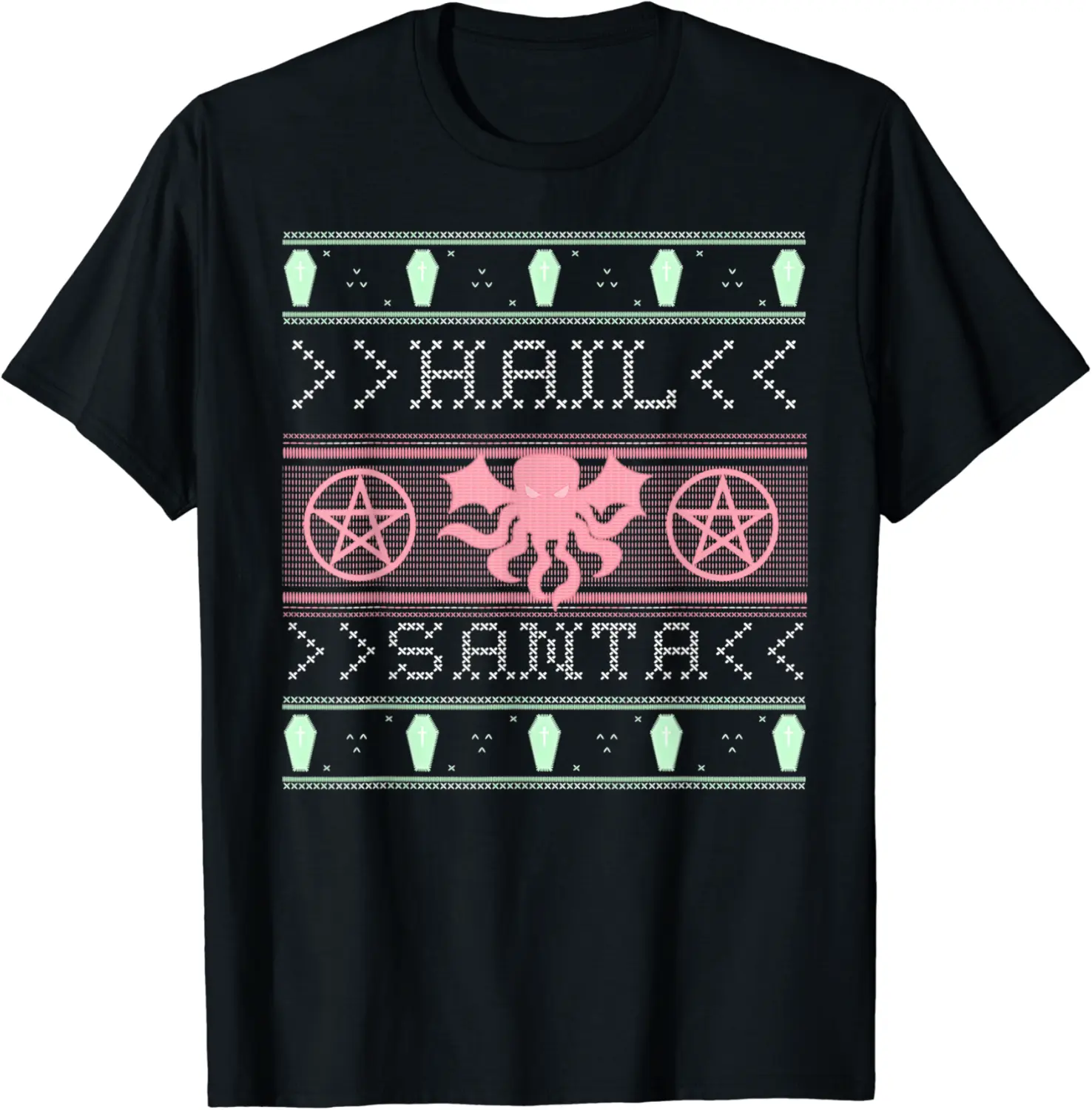 Satanic Pentagram Hail Santa - Pastel Goth Ugly Christmas T-Shirt - Salvadorata Shop 98B07ZXPJ6TT