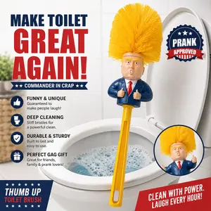 Funny Toilet Brush,Prank Toilet Brush Cleaner, Funny Toilet Scubber,Make Toilet Great Again, Commander in Crap (Thumb Up Toilet Brush)