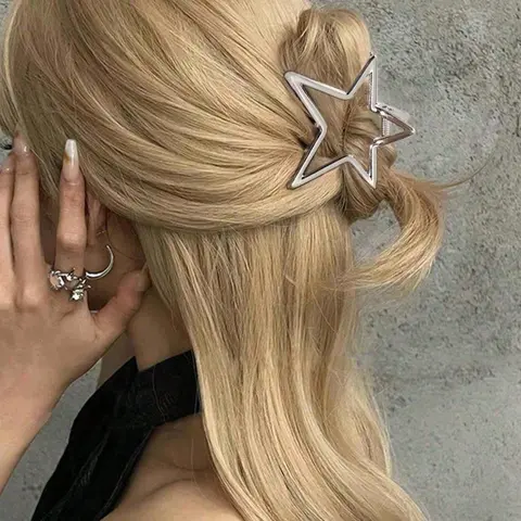 Star Design Hair Claw, Hair Clips Metal, Elegant Hair Accessories for Women & Girls, Cute Lovely Hairwear for Daily Used, Super Cute Clips
