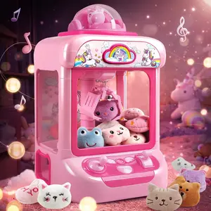 Mini Claw Machine for Kids Unicorn Candy Grabber Vending Machine Toy with 20 Plush Prizes Arcade Prize Dispenser Game for Girls Age 3-8 Ideal Christmas Birthday Easter Gift