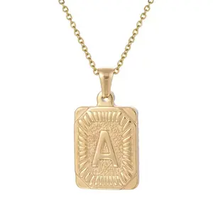 Gold Initial A–Z Pendant Necklace for Men & Women| Western Style Alphabet Charm with Adjustable Chain| Trendy Personalized Letter Jewelry| Perfect Holiday & Christmas Gift, TikTok-Inspired Fashion Accessory