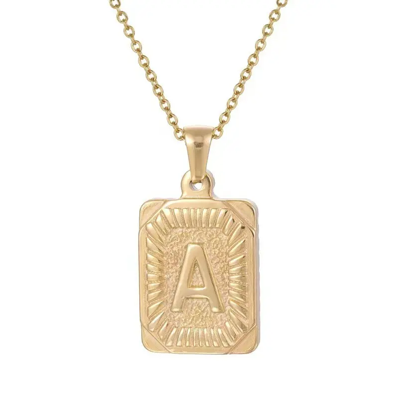 Gold-Tone Initial Pendant Necklace, Western Style Personalized Jewelry for Men & Women with Adjustable Chain, Meaningful Christmas Gift Idea, Custom Necklaces, Meaningful Gifts, Initial Heart Necklaces