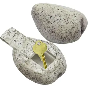 Fake Rock Key Hider Decoration, Waterproof and Safe for Holding Spare Keys, Looks and Feels Like Real Stone for Outdoor Yard Garden Geocaching