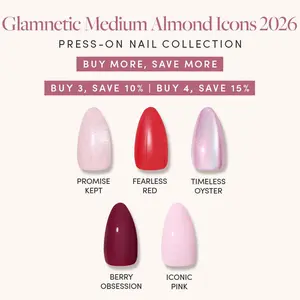 Glamnetic Medium Almond Icons 2026 Press-On Nail Collection