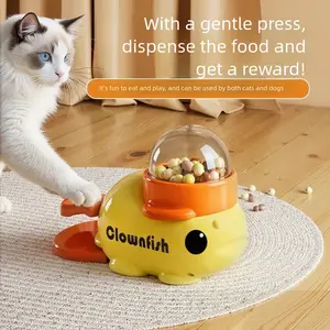 Press and Rotate Treat Dispenser Toy for Small Dogs and Cats, Interactive Puzzle Slow Feeder, Snack Spinner Boredom Buster for Small to Medium Pets, Mental Enrichment Game