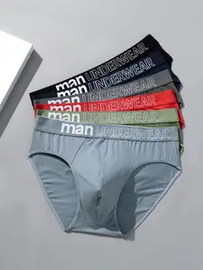 6 Pcs/Lot Men's Letter Briefs Underwear Comfortable Panties Shorts Sexy Gifts for Man Underpants