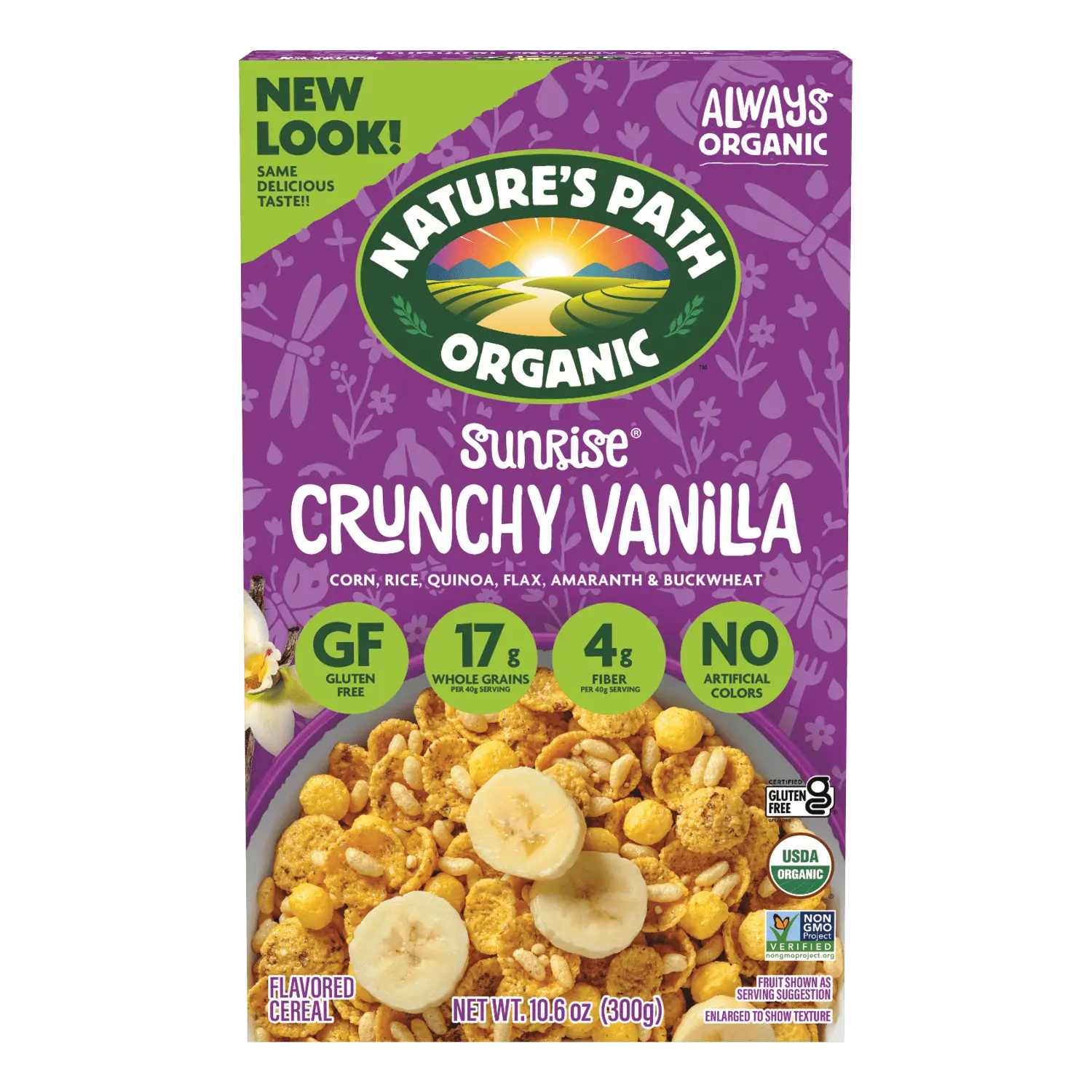 Nature's Path Organic Sunrise Crunchy Vanilla Gluten Free Cereal Nature's Path Organic Sunrise Crunchy Vanilla Gluten Free Cereal