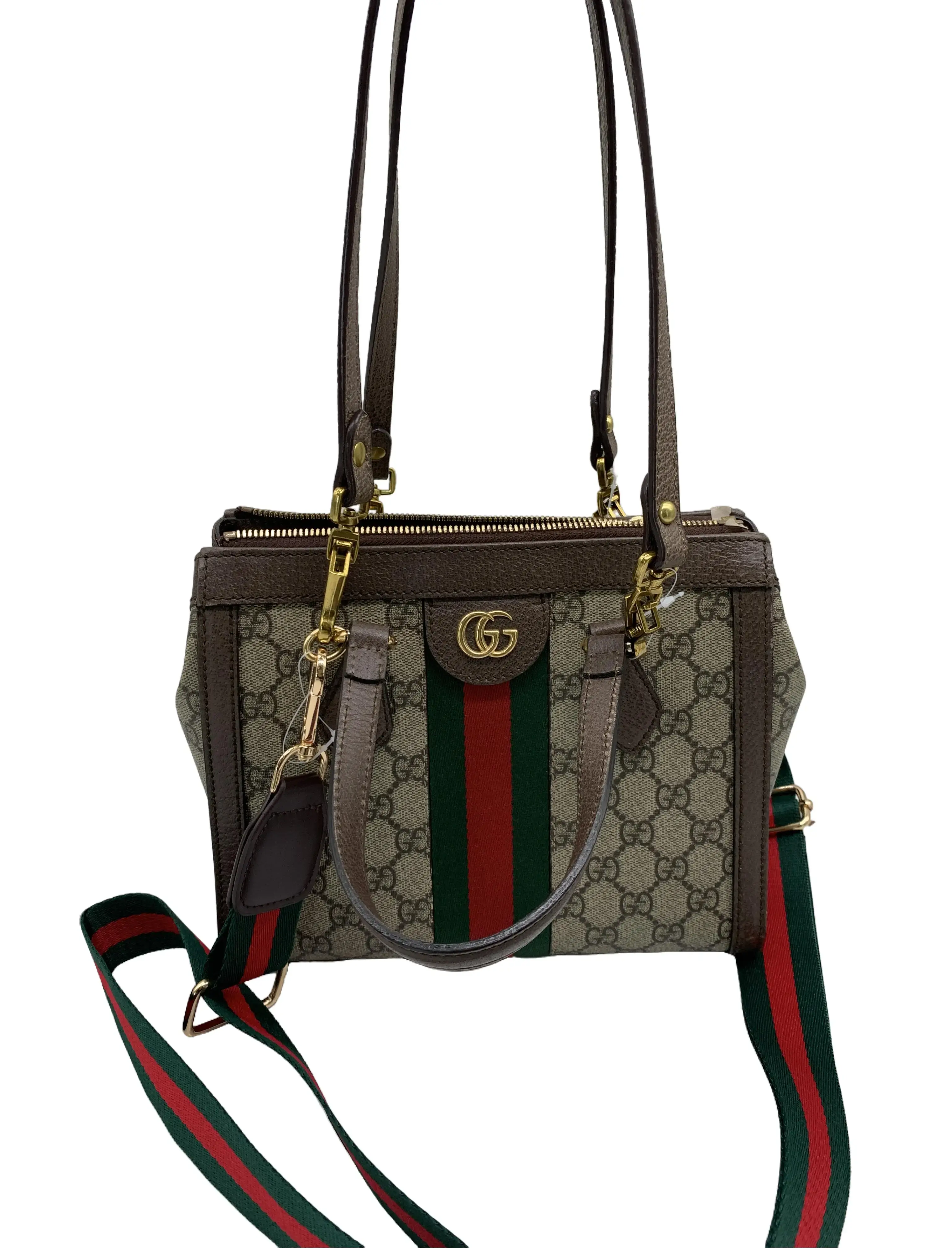 Pre-owned GUCCI GG Supreme Web Stripe Tote Bag/WJ07209513/9513