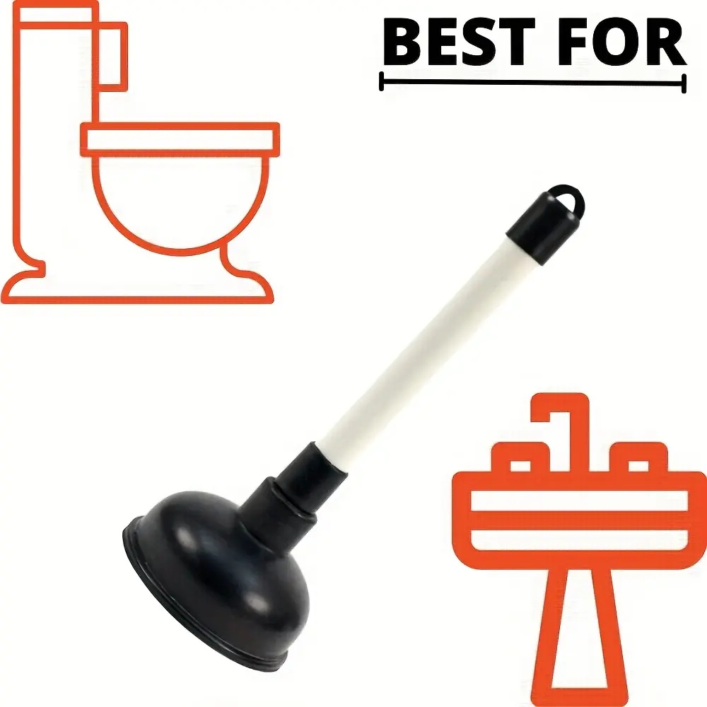 Drain Plunger 4 inch Cup Clog Remover Tiny Rubber Unclogger 9 inch Short Handle for Kitchen Sink Bathroom Toilet Shower Bath Tub