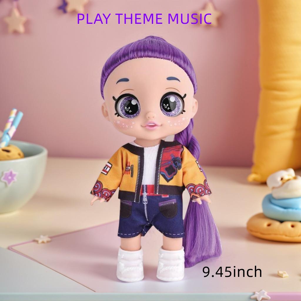 Kpop Dolls Anime Action Figures Set, 9.45 Inch 5 Joints Can Play Music, Rumi Mira Zoey Dolls,K-pop Fan collection Birthday & Mother's Day Gifts for kids, Girls & boys toys