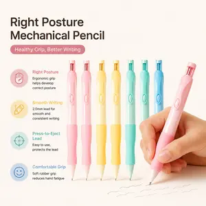 Children's Posture Correction Grip Pencil Set - 3/6 Pencils, 80 2mm Refills, 3/6 Erasers, 1/2 Sharpeners - Back to School Shopping Office Stationery for Writing & Myopia Prevention