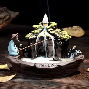 Guilin Scenery Incense Burner, Backflow Incense Holder with 10PCS Incense Cones for Home Yoga