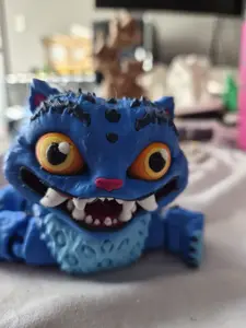 5" Derpy Flexi Fidget - Blue Monster with Big Eyes and Sharp Teeth for Stress Relief and Fun