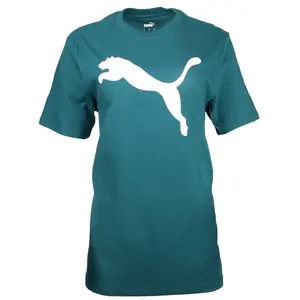 PUMA Womens Essentials Cat Logo Crew Neck Short Sleeve Casual Tops Casual - Blue