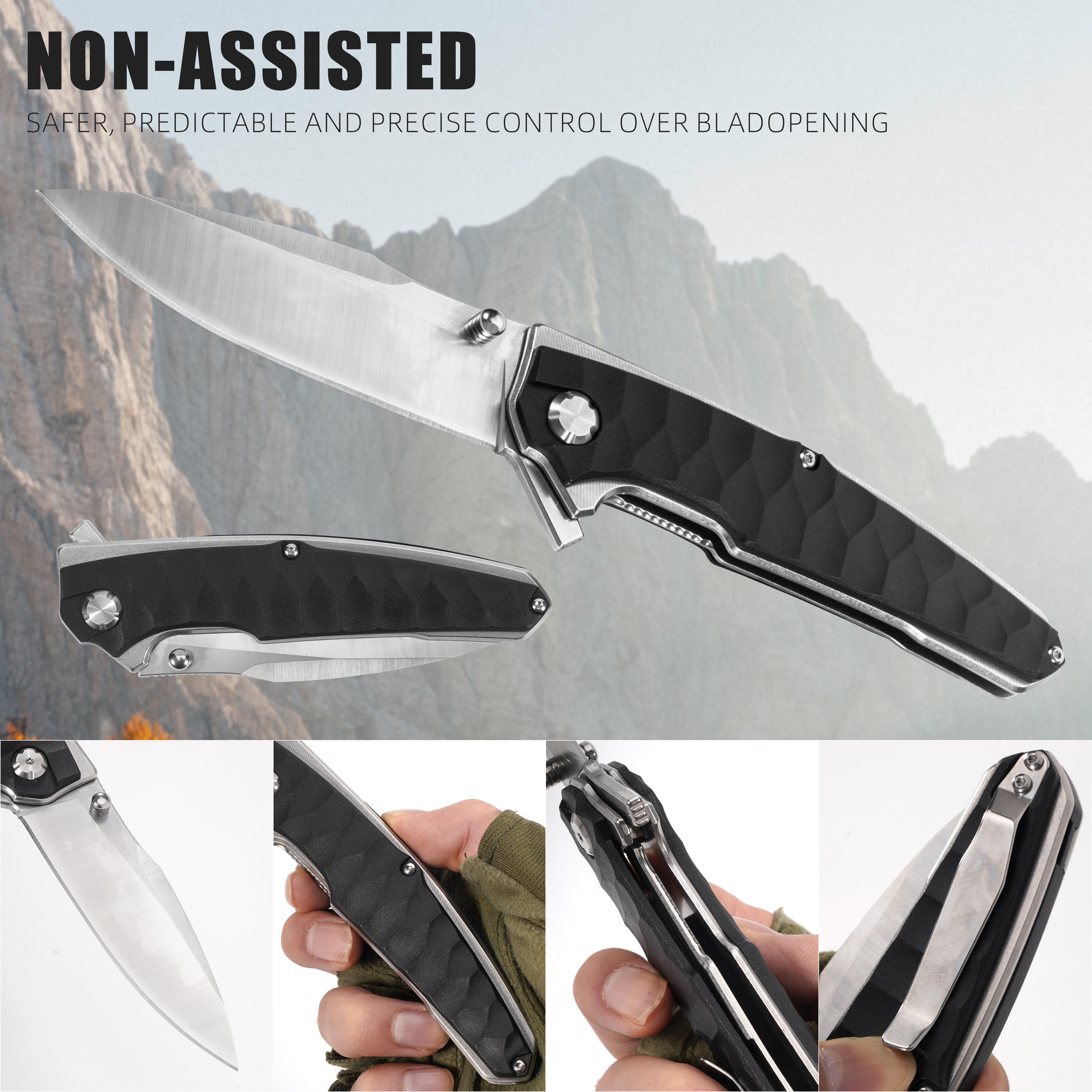Sleek EDC Folding Knife, Reliable Outdoor Gear for Camping & Bushcraft