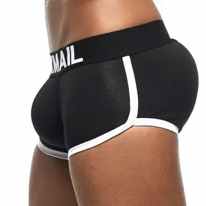 Front 3D Three-dimensional Cup Rear Buttocks Men's Underwear Invisible Padded Sponge Lifting And Flat Corners Socks Red