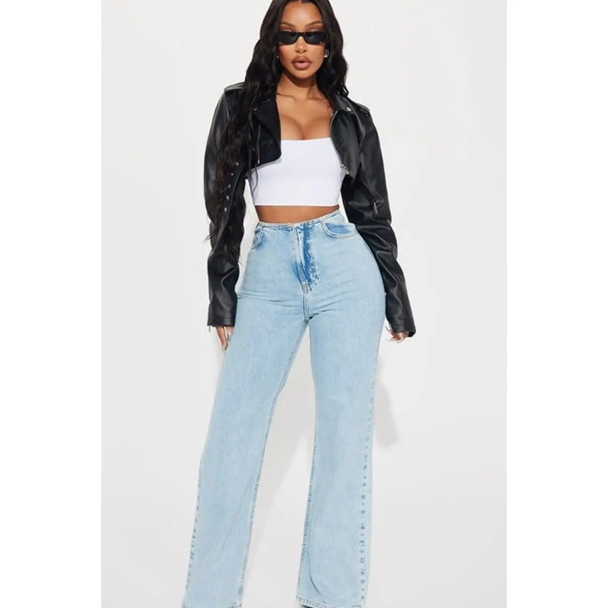 Pop It Crop It Faux Leather Jacket - Black S