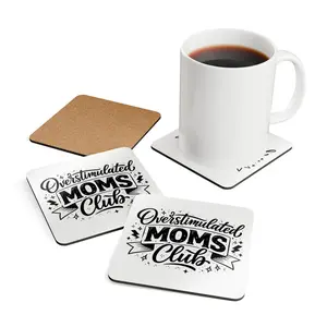 Thick Corkwood Coaster Set for Overstimulated Moms, Kitchen Tableware Accessory