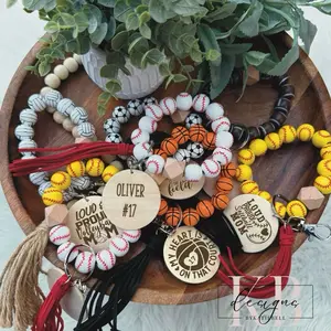 Custom Sports Wristlets - Customizable Design with Various Designs, Featuring Football, Basketball, Baseball, Soccer, Softball, Volleyball, Perfect for Sports Fans