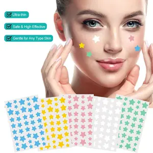 Star-Shaped Facial Concealer Stickers, 5-Color Invisible Thin Hydrocolloid Acne & Blemish Patches, Lightweight & Portable