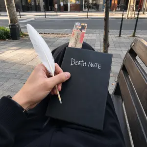 Death Note Journal and Feather Pen Set, Anime Notebook with Bookmark, Great Gift for Anime Lovers
