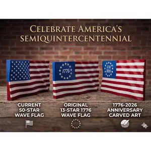 5.5 Inch American Waving Flag Commemorative Magnet with Embedded No Scratch Backing