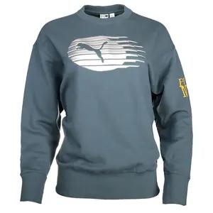 PUMA Womens Nyc Long Run Crew Neck Sweatshirt Casual - Grey