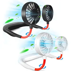 Portable  Fan Rechargeable Personal Hand-Free Fan Mini USB Wearable Neckband  Fan,3 Speed Adjustable,360 Degrees Free Rotation  for Working,Traveling,Office,Reading...
