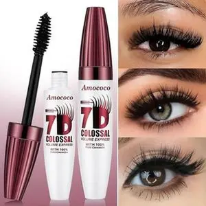 7D Waterproof Volume Mascara Long Lasting Natural Curling Lashes for Professional Eye Makeup Made for Women and Girls 3Pcs*Eyelash