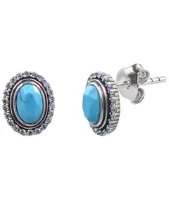 Kelly Herd Women's Women'S Western Turquoise Oval Earrings - Ebe154