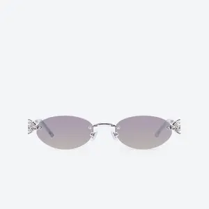 GENTLE MONSTER Orora 02(VYG) Silver Frame Purple Lenses Oval Shape