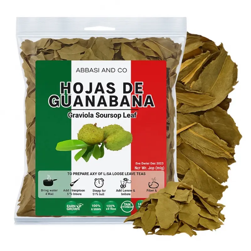 5oz Whole Dried Graviola Soursop (Guyabano) Leaves Loose Leaf Tea Bags, 100% Natural Herbal Drink from Mexico, Traditional Tea Herbal Natural Beverage, Guyabano Tea