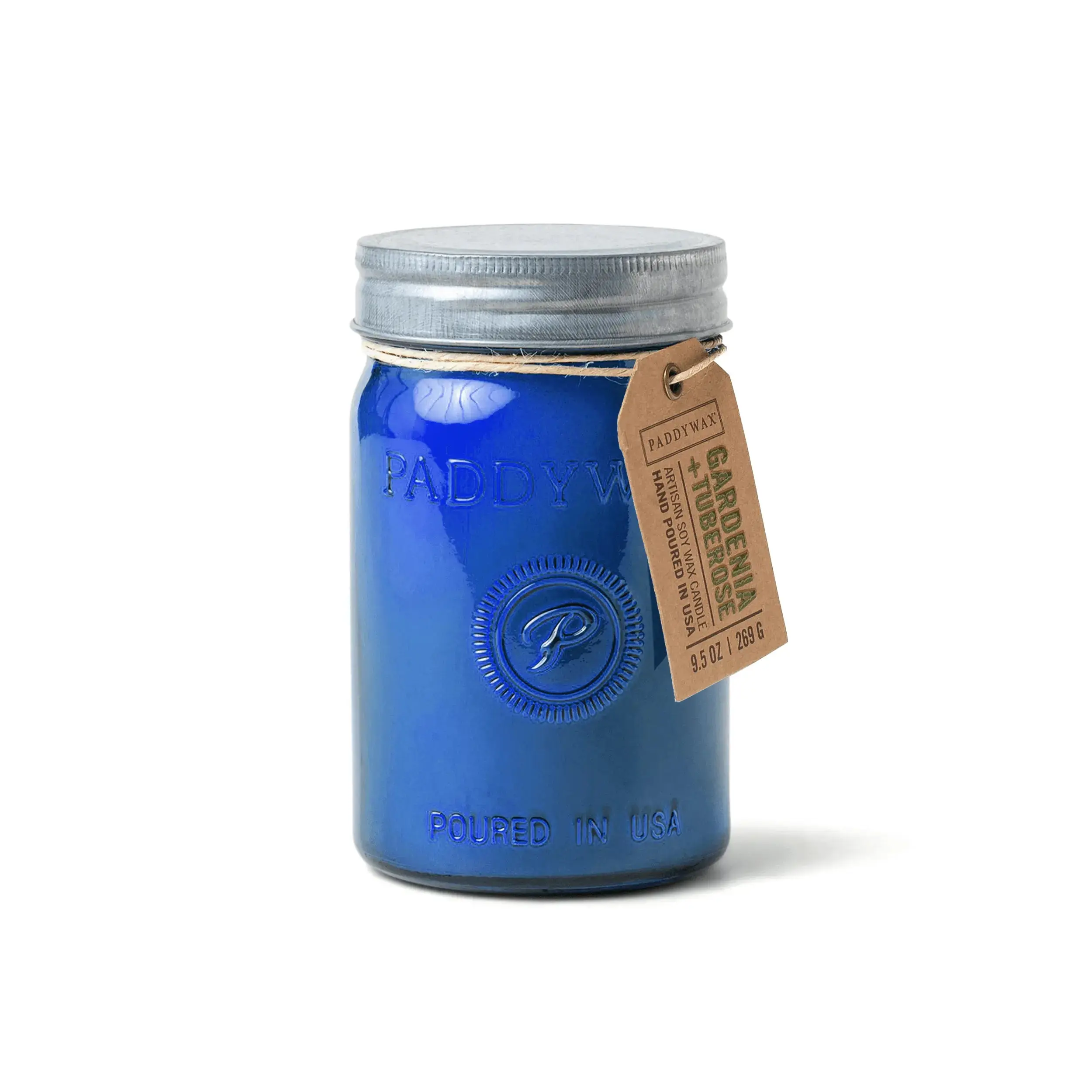 Gardenia & Tuberose Scent Glass Candle, 9.5 oz Coconut Wax Decor Candle with Peony Notes, Home Decor & Home Supplies Accent