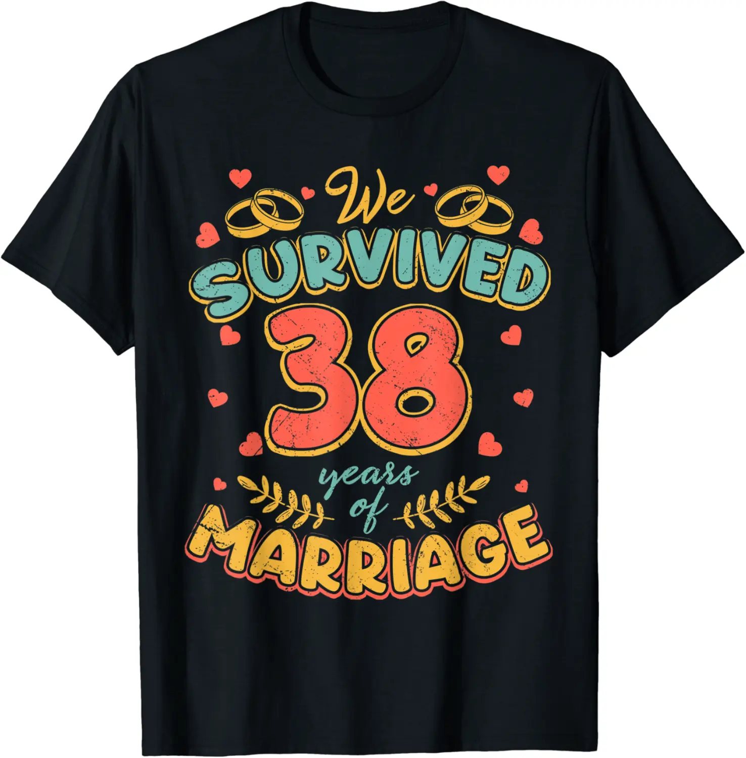 38th Wedding Anniversary Romantic Couples Husband Wife T-Shirt - Sabrinasmitl Shop 46B0B214YCHY