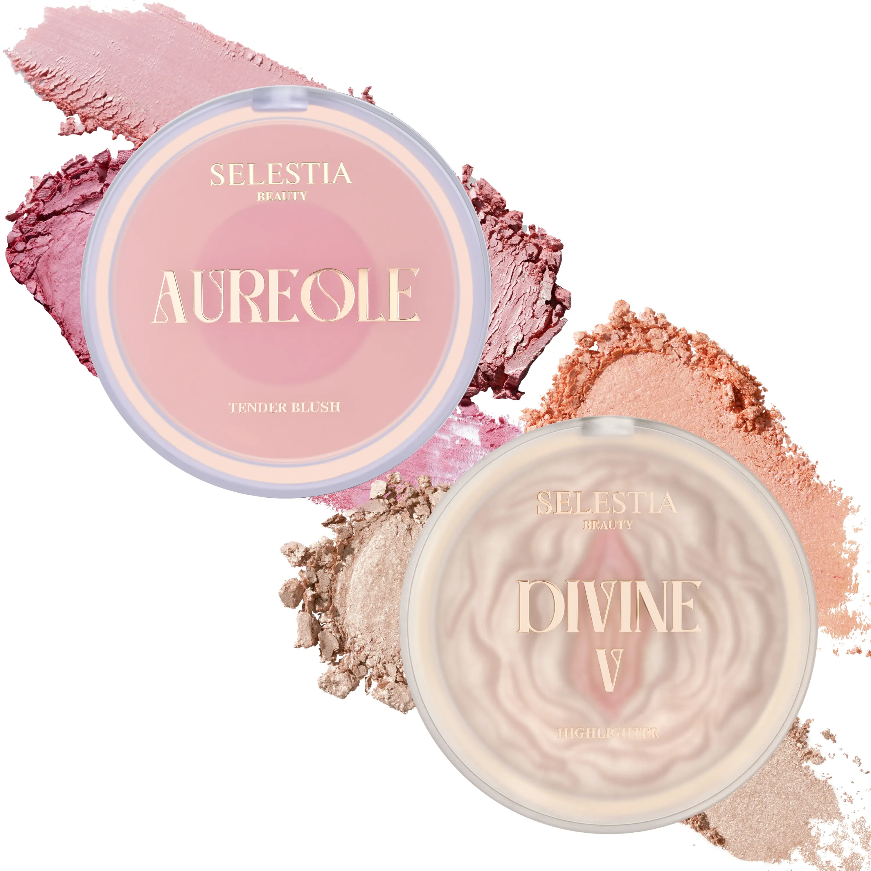Exclusive TikTok Bundle SELESTIA BEAUTY Divine V Highlighter & Aureole Blush Duo