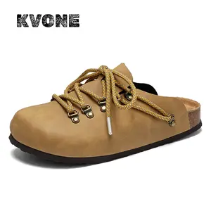 Men’s mule shoes for summer with laces and reflective design—fashionable, casual, versatile slides, available in a couple’s set