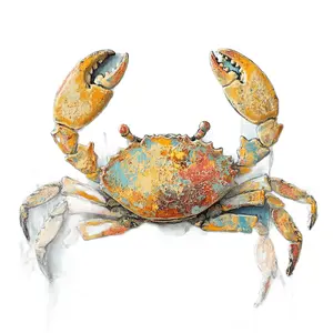 Nautical Sign, Crab Sign, DCO-02539, Sign For Wreath, 10x10" Metal Sign