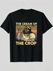 Men's 'THE CREAM OF THE CROP' Retro Vintage T-Shirt – Macho Man Randy Savage Classic Wrestling Graphic Tee, 80s/90s Streetwear Top