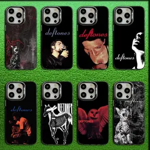 D-Deftones Band Skeleton Horse/Owl Art Phone Case For iPhone 17 Pro Max Air,16,15,14,13,12,11,Pro,MAX Gray Matte Silicone Black Cover