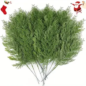 Artificial Pine Sprigs, 40/80pcs/set Faux Greenery Stems, Plastic Christmas Decor for DIY Holiday Accessories, Home & Kitchen Party Supplies