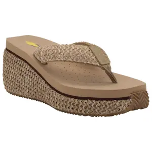 Volatile  Raffia Wedge Thong- Island
