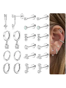Women's Stainless Steel Earrings Set, Stud Earring Jewelry, Casual Style Jewelry for Women & Girls, All-Season Fashion Accessories